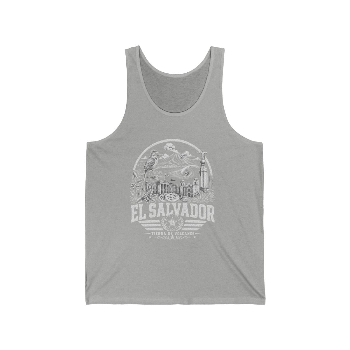 El Salvador vintage landmarks men's tee — iconic landmark design | Nameshi Destinations (view 5)