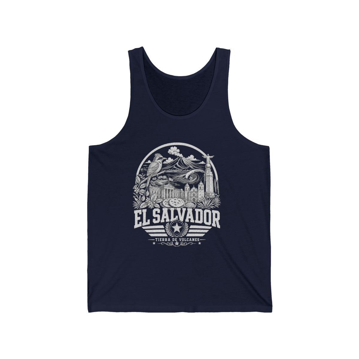 El Salvador vintage landmarks men's tee — iconic landmark design | Nameshi Destinations (view 7)