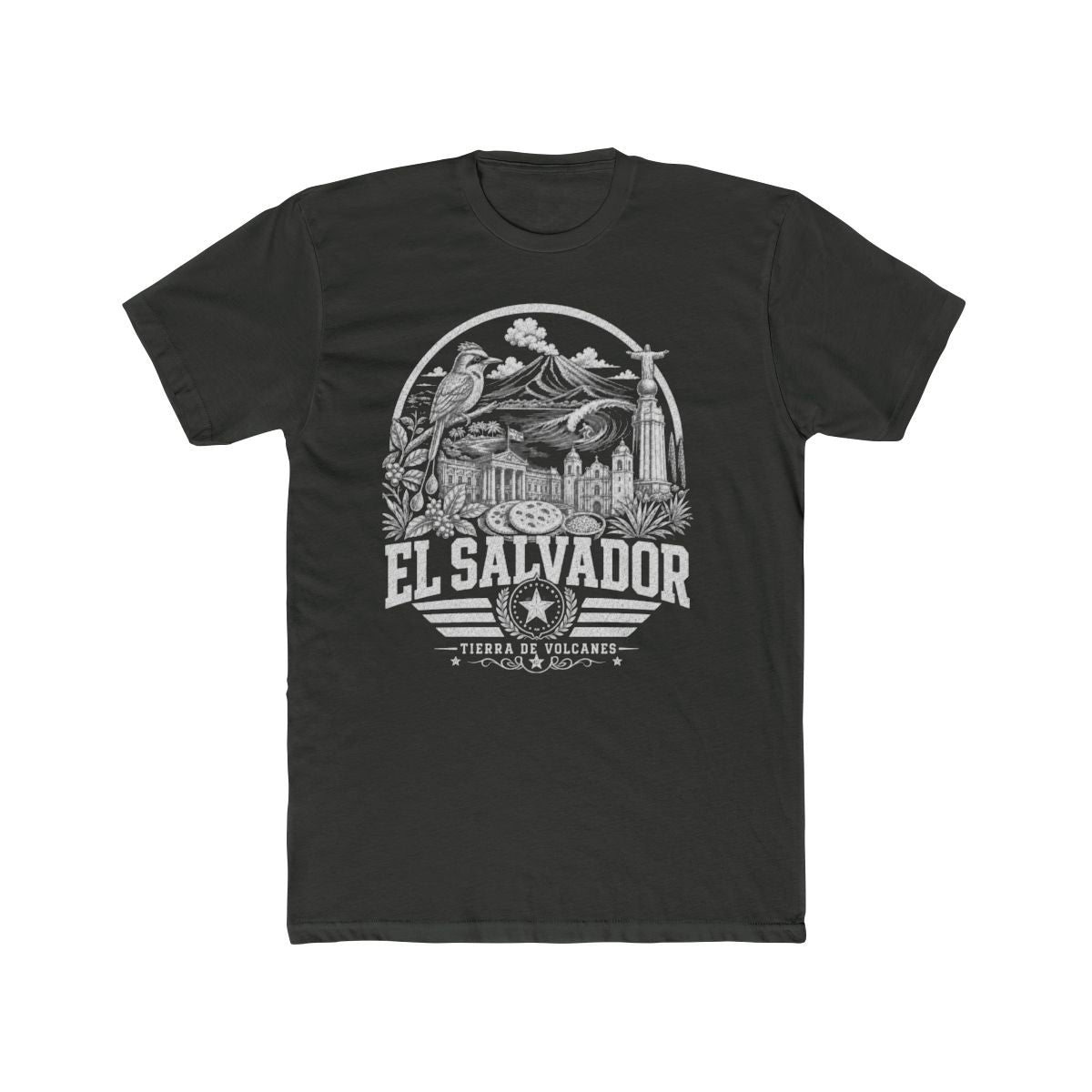 El Salvador vintage landmarks men's tee — iconic landmark design | Nameshi Destinations (view 5)