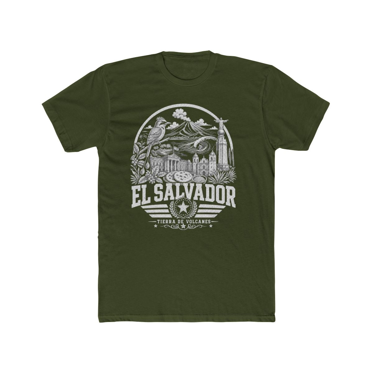 El Salvador vintage landmarks men's tee — iconic landmark design | Nameshi Destinations (view 4)
