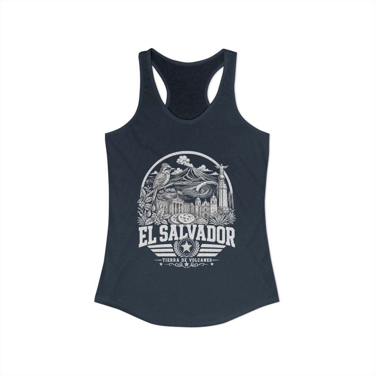 El Salvador vintage landmarks tank top — iconic landmark design | Nameshi Destinations (view 9)