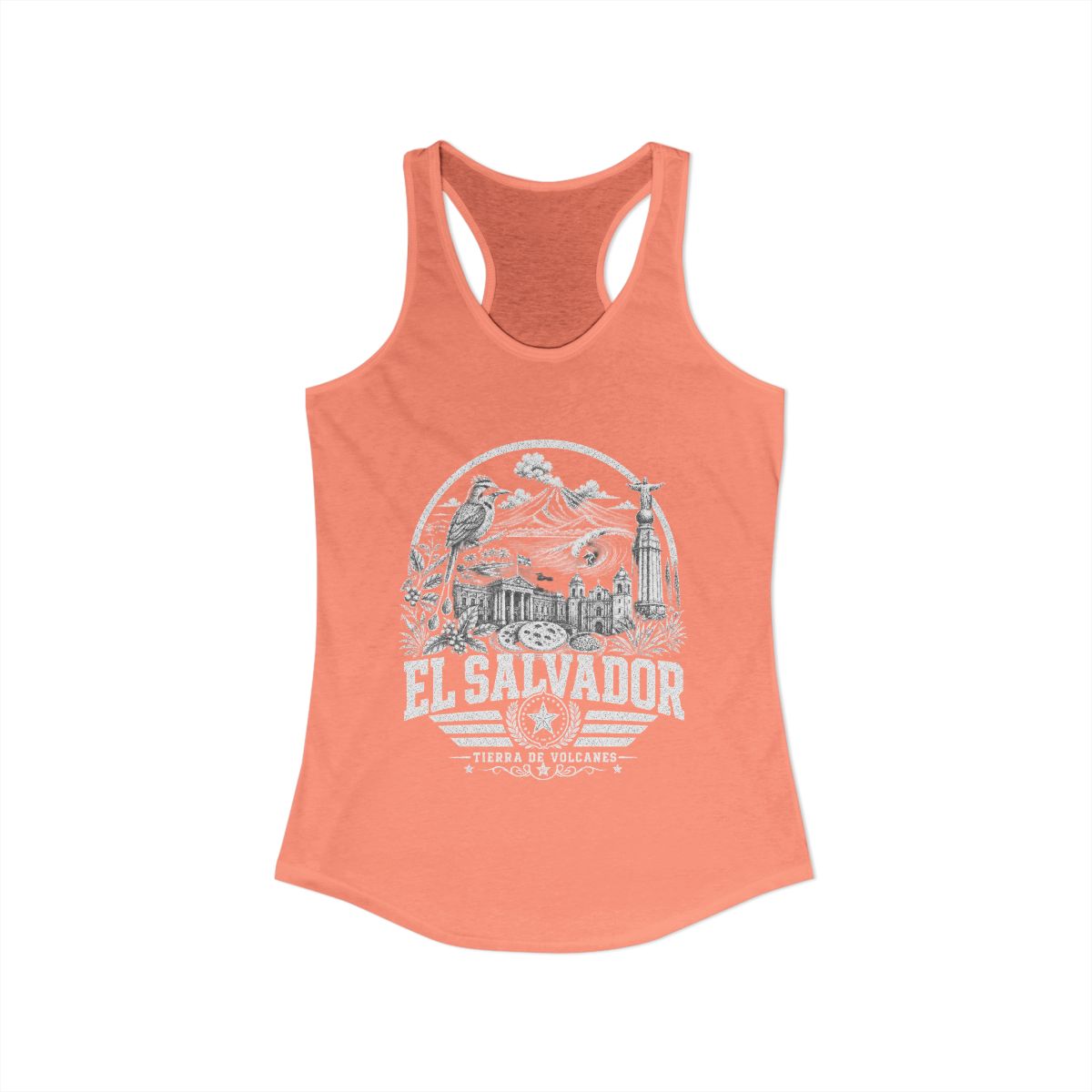 El Salvador vintage landmarks tank top — iconic landmark design | Nameshi Destinations (view 1)