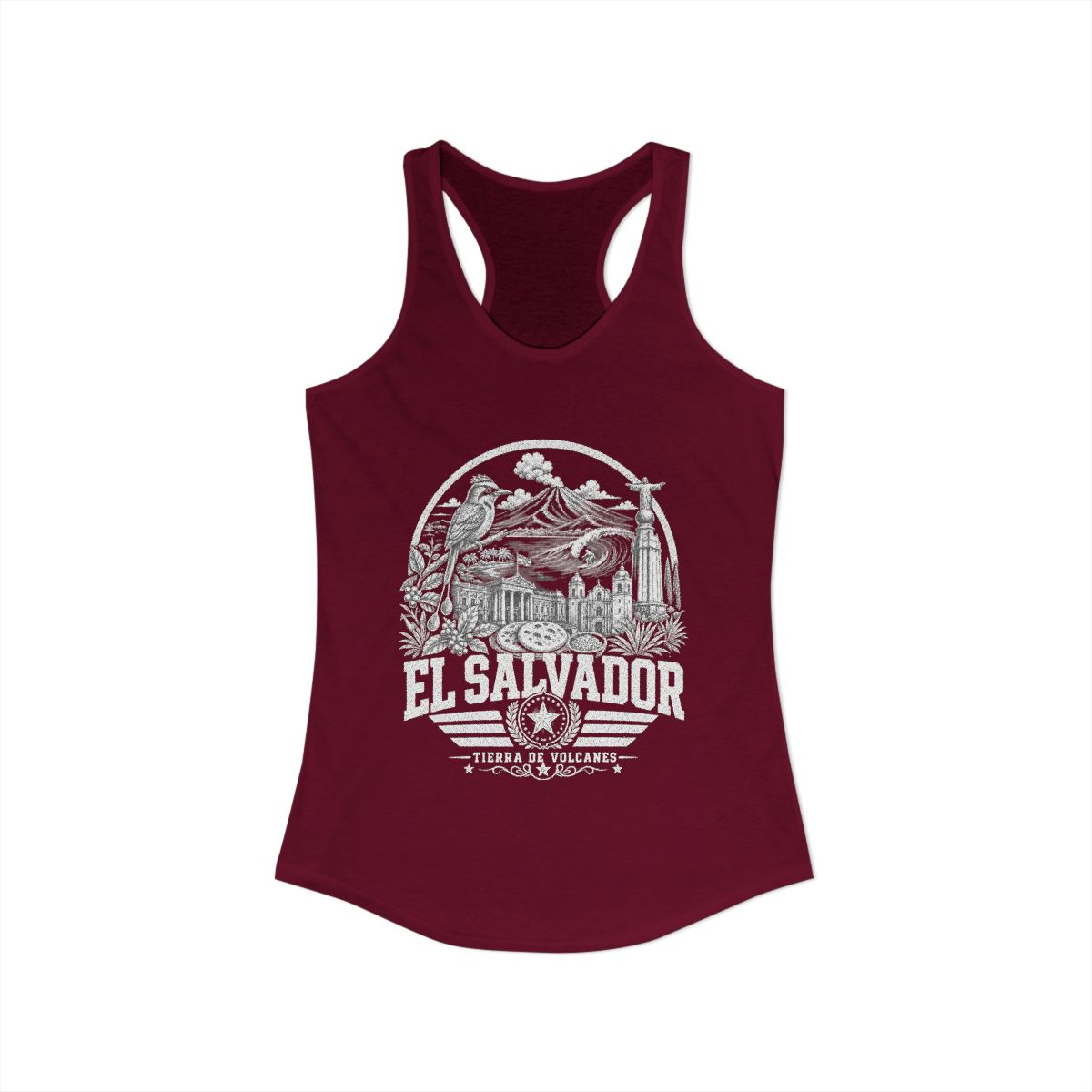 El Salvador vintage landmarks tank top — iconic landmark design | Nameshi Destinations (view 15)
