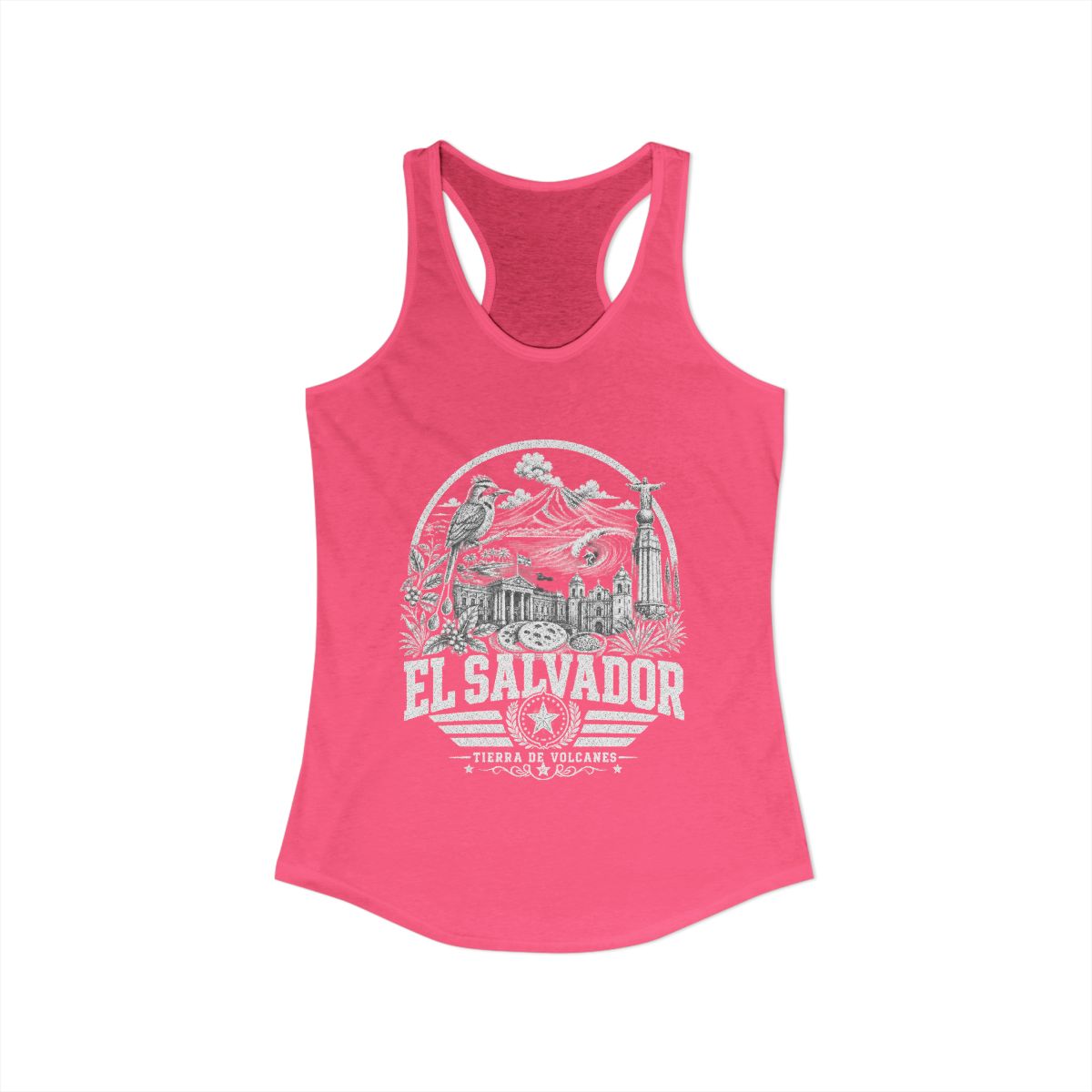 El Salvador vintage landmarks tank top — iconic landmark design | Nameshi Destinations (view 14)