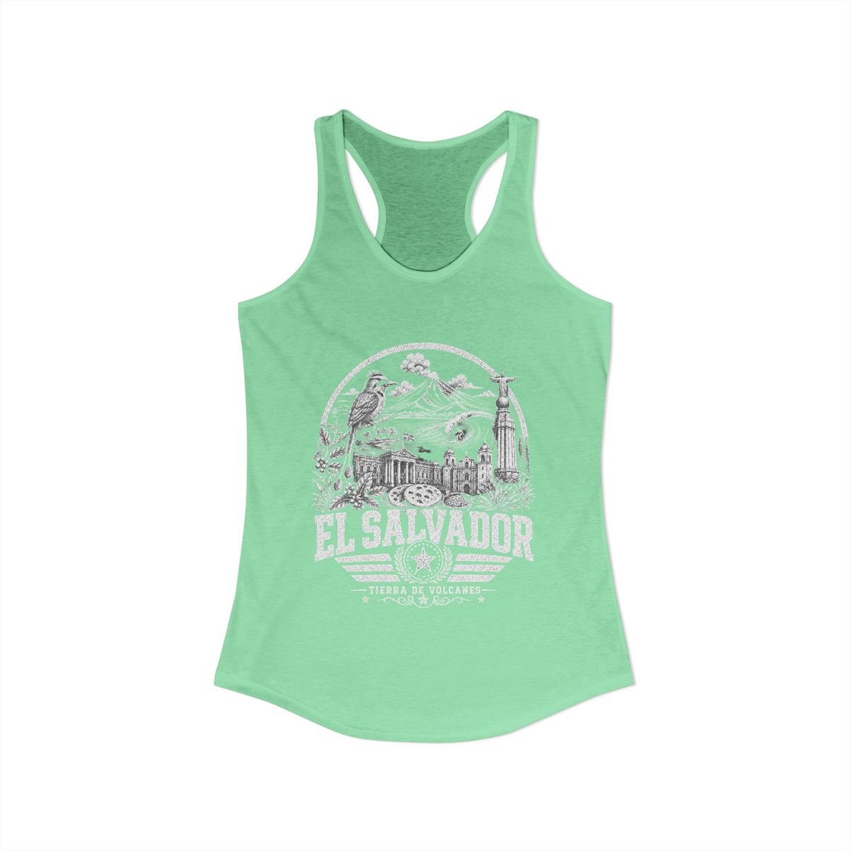 El Salvador Women's Tank Top — Solid Mint (front)