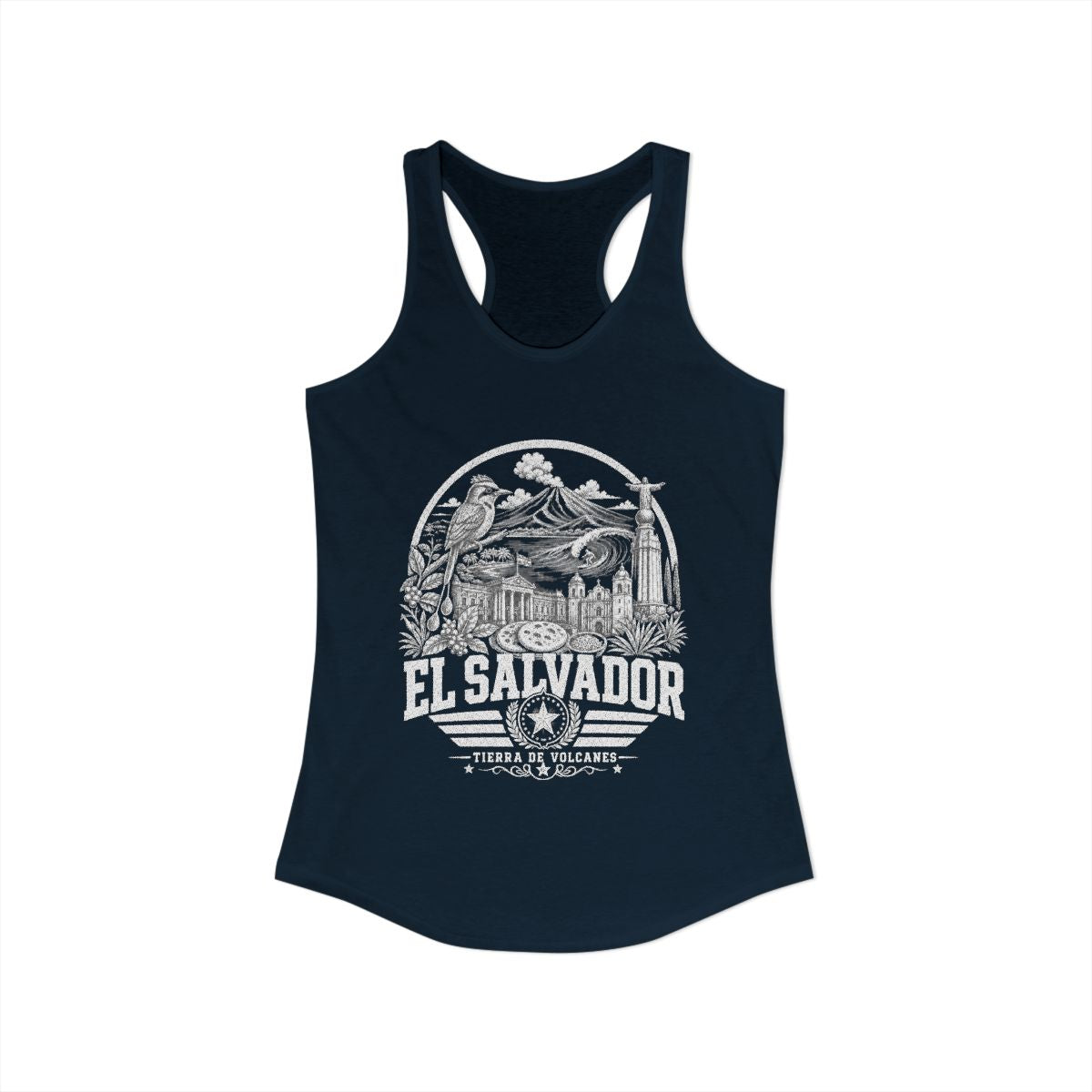El Salvador vintage landmarks tank top — iconic landmark design | Nameshi Destinations (view 11)