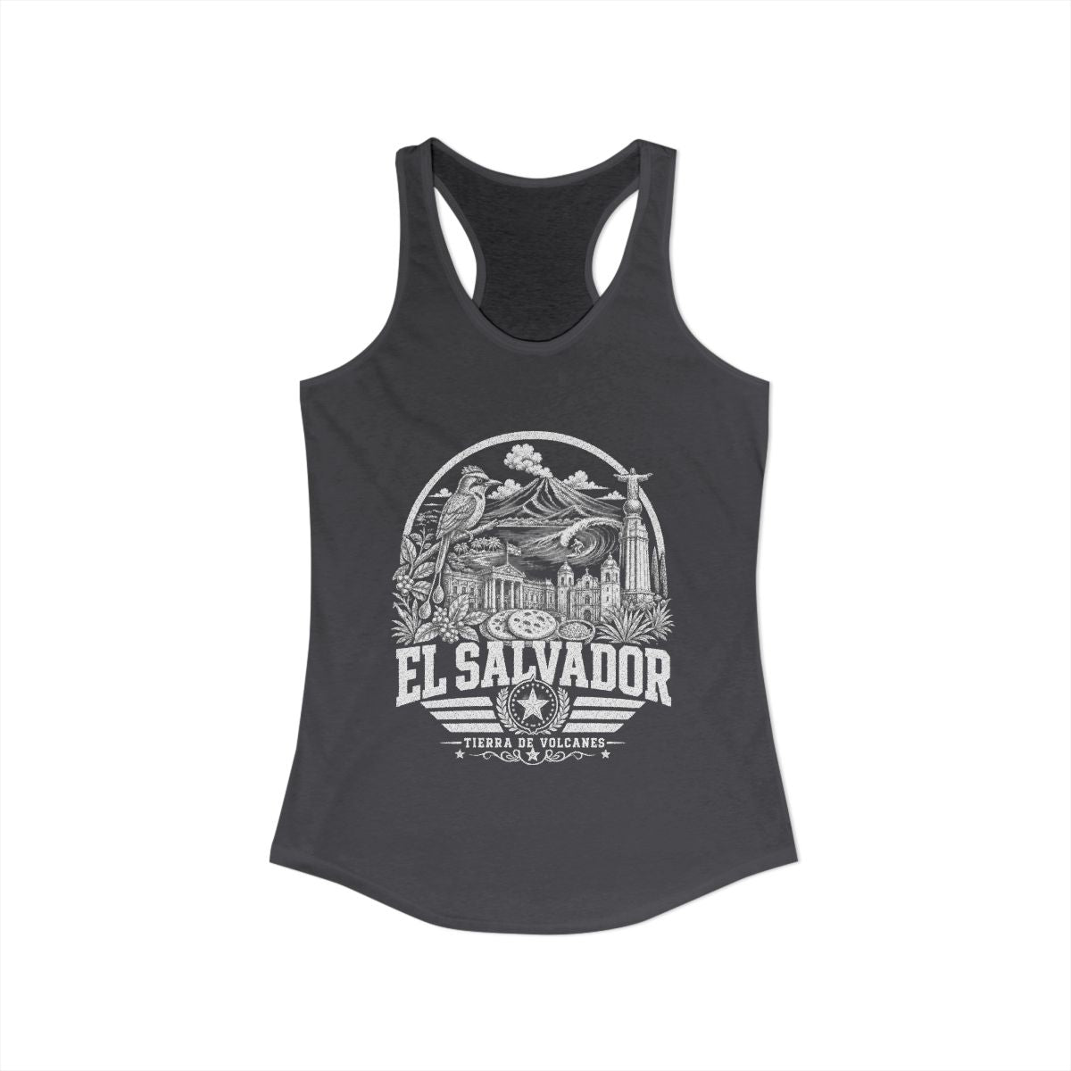 El Salvador Women's Tank Top — Solid Dark Gray (front)