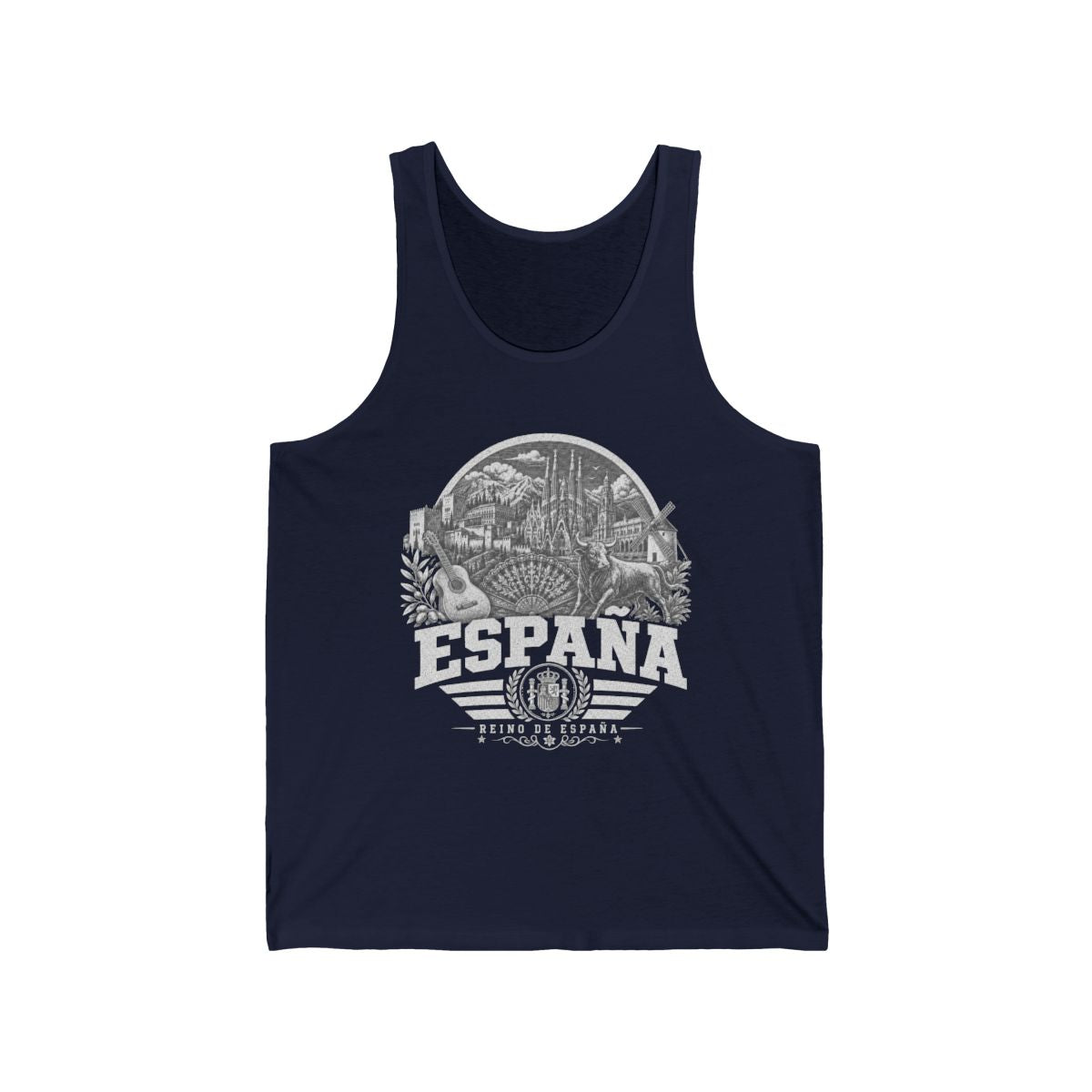 España vintage landmarks men's tee — iconic landmark design | Nameshi Destinations (view 7)