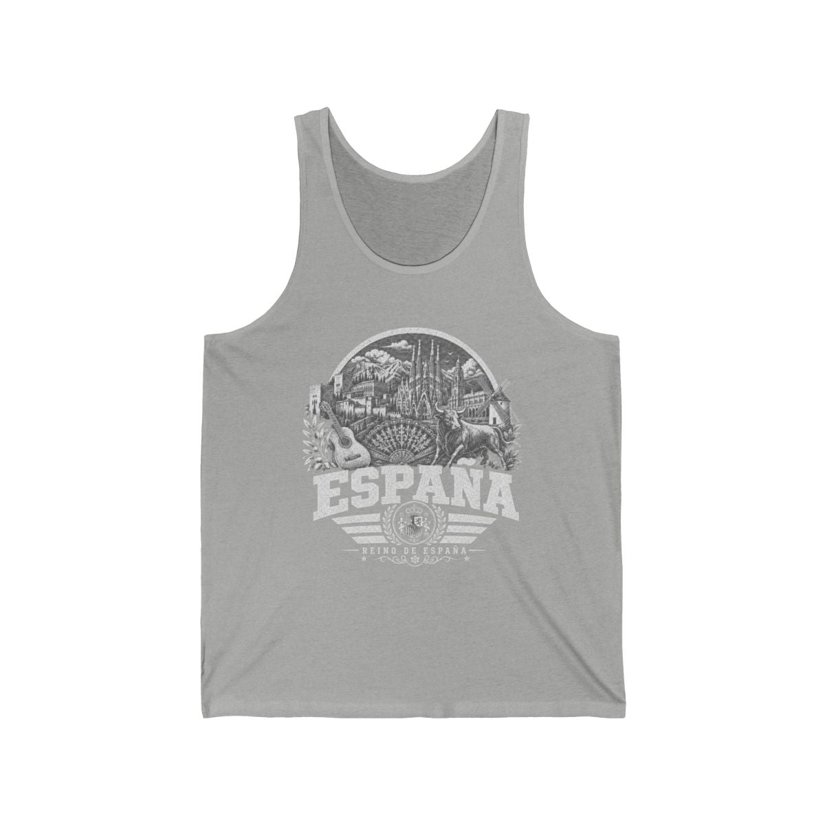 España vintage landmarks men's tee — iconic landmark design | Nameshi Destinations (view 5)