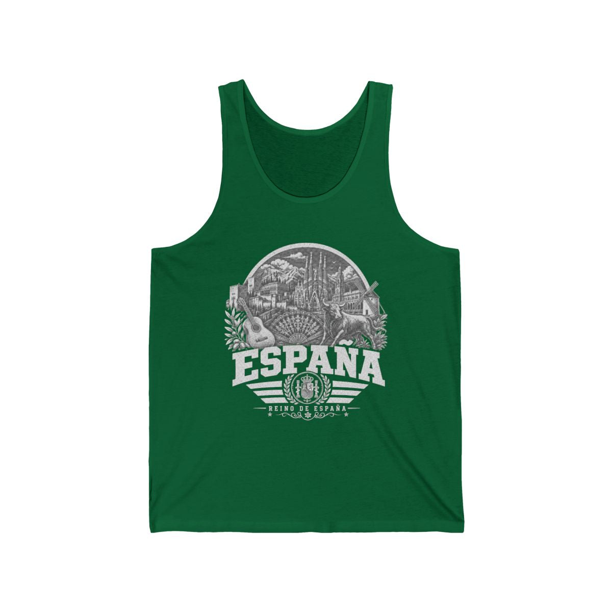 España vintage landmarks men's tee — iconic landmark design | Nameshi Destinations (view 4)
