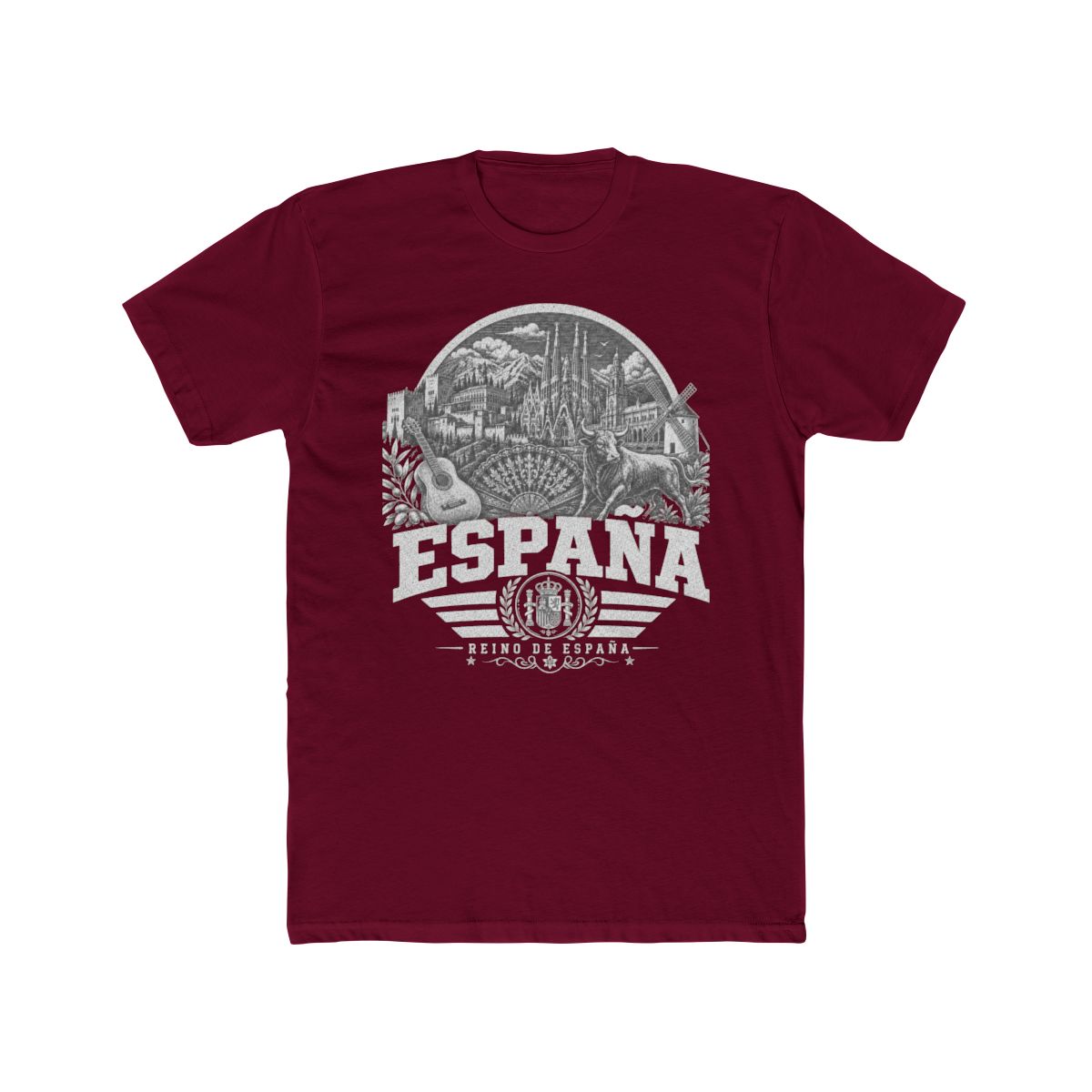 España Men's Tee — Solid Cardinal Red
