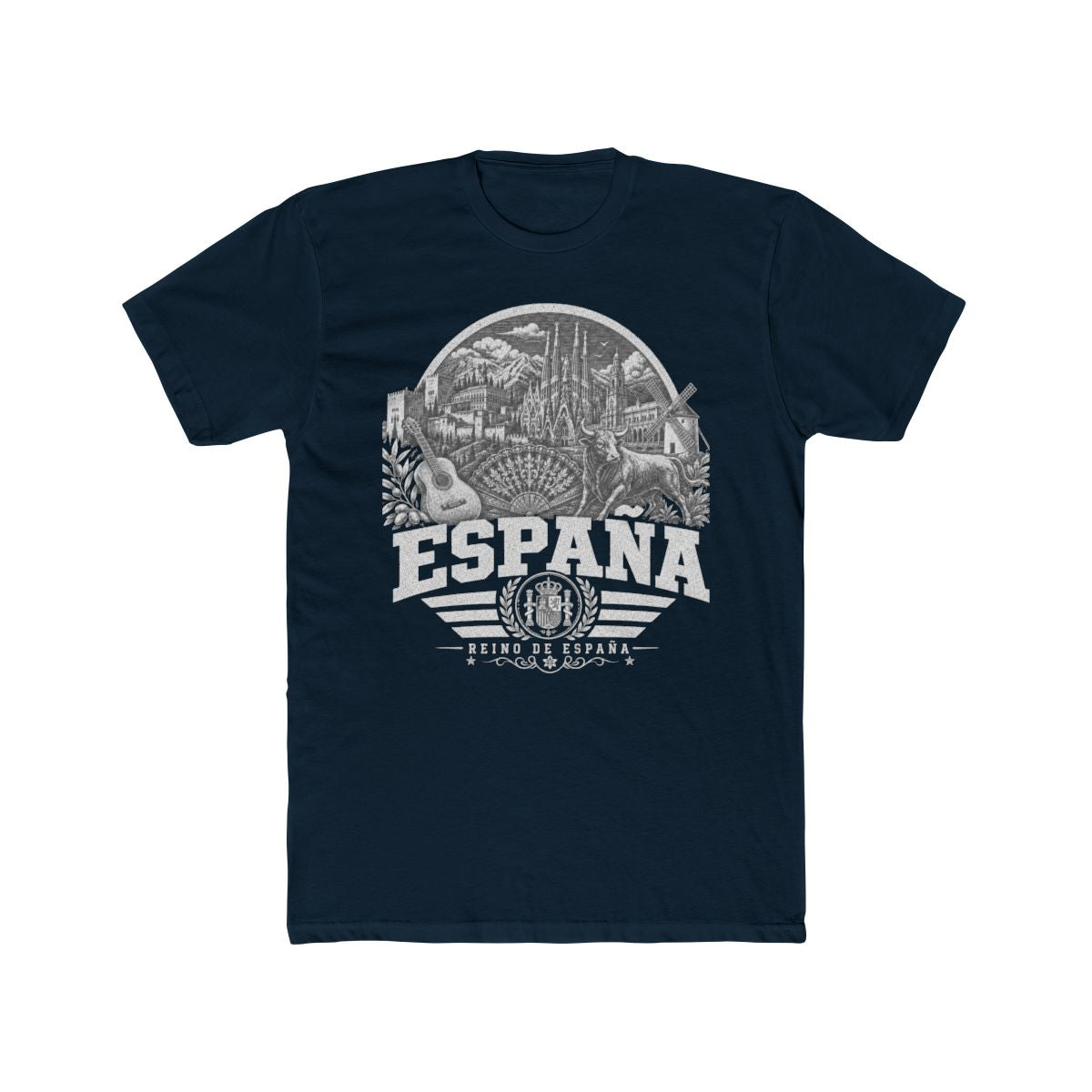España Men's Tee — Solid Midnight Navy