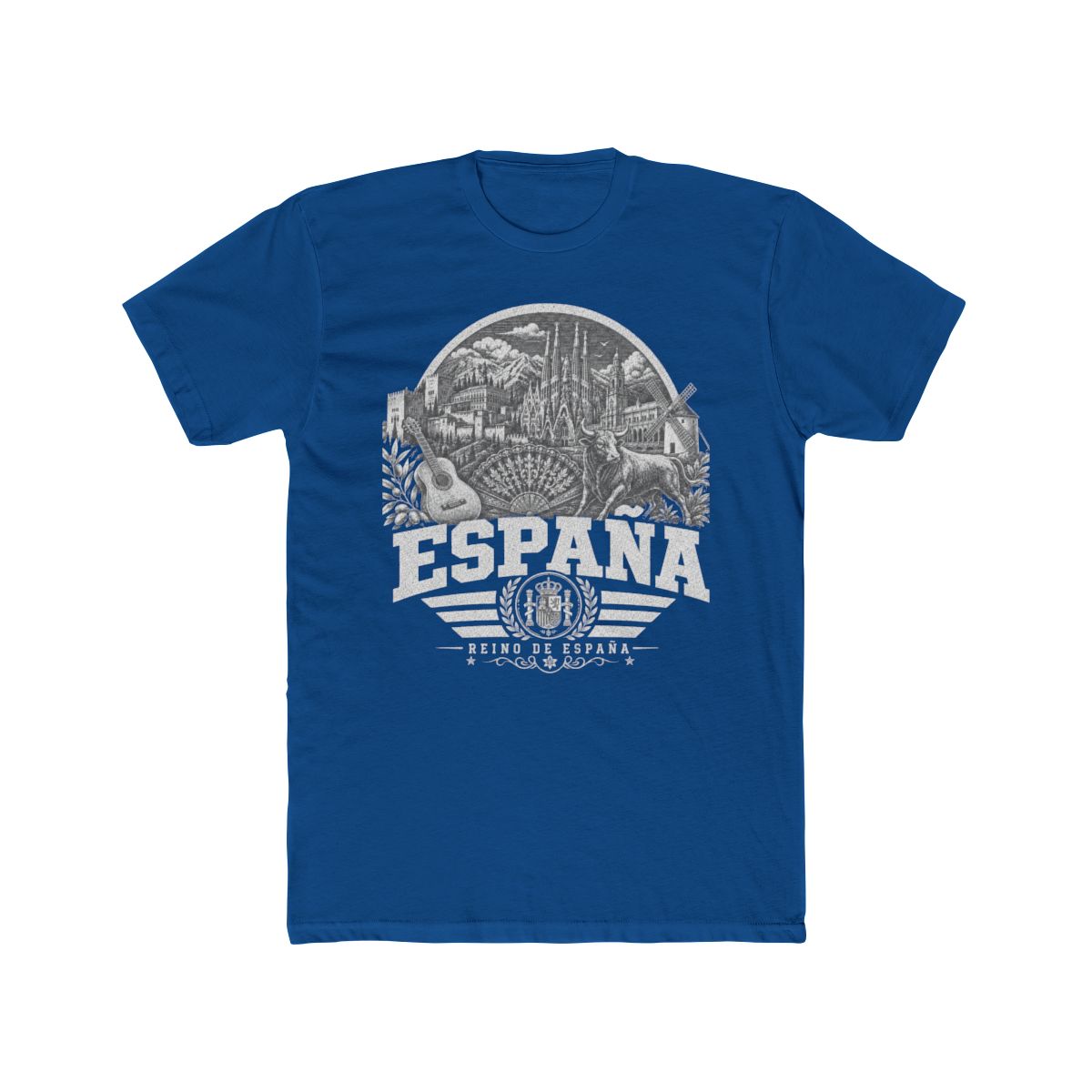 España Men's Tee — Solid Cool Blue