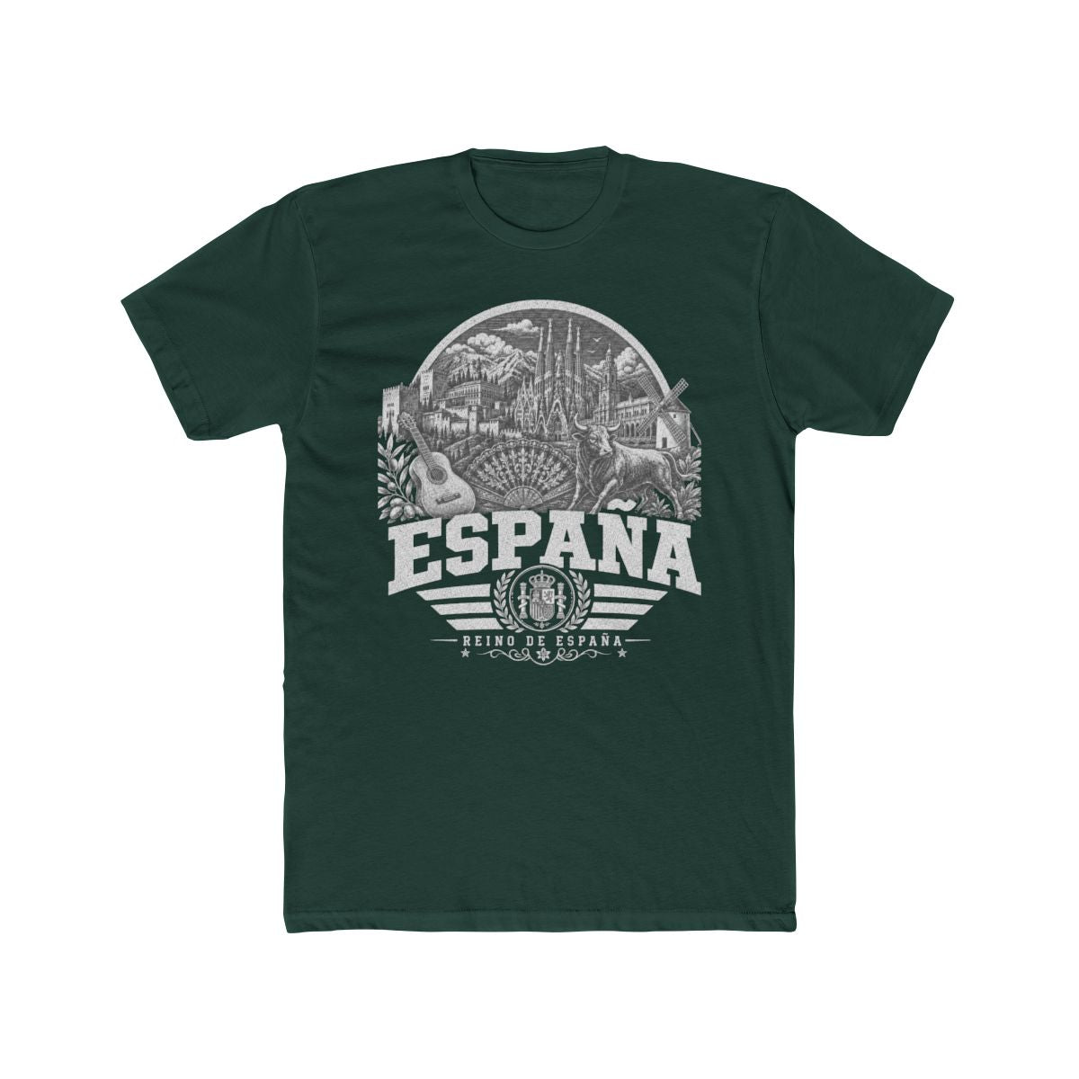 España Men's Tee — Solid Forest Green