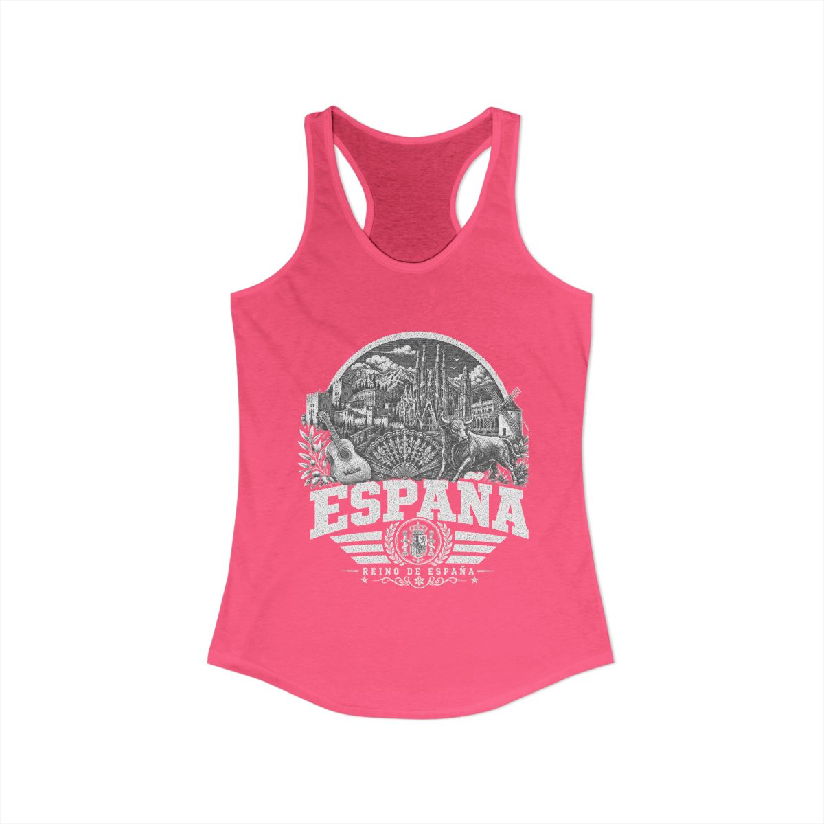 España vintage landmarks tank top — iconic landmark design | Nameshi Destinations (view 14)
