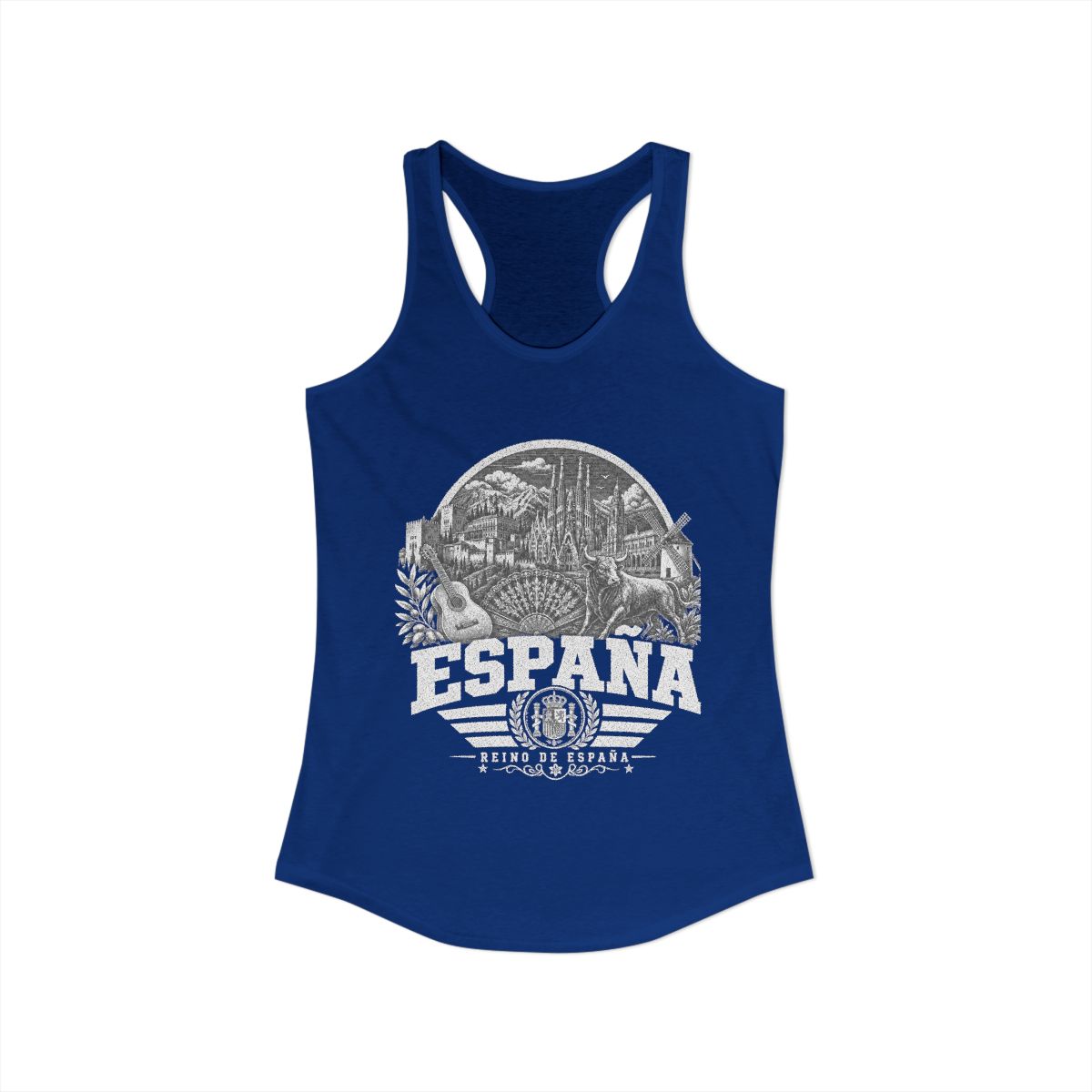 España vintage landmarks tank top — iconic landmark design | Nameshi Destinations (view 10)