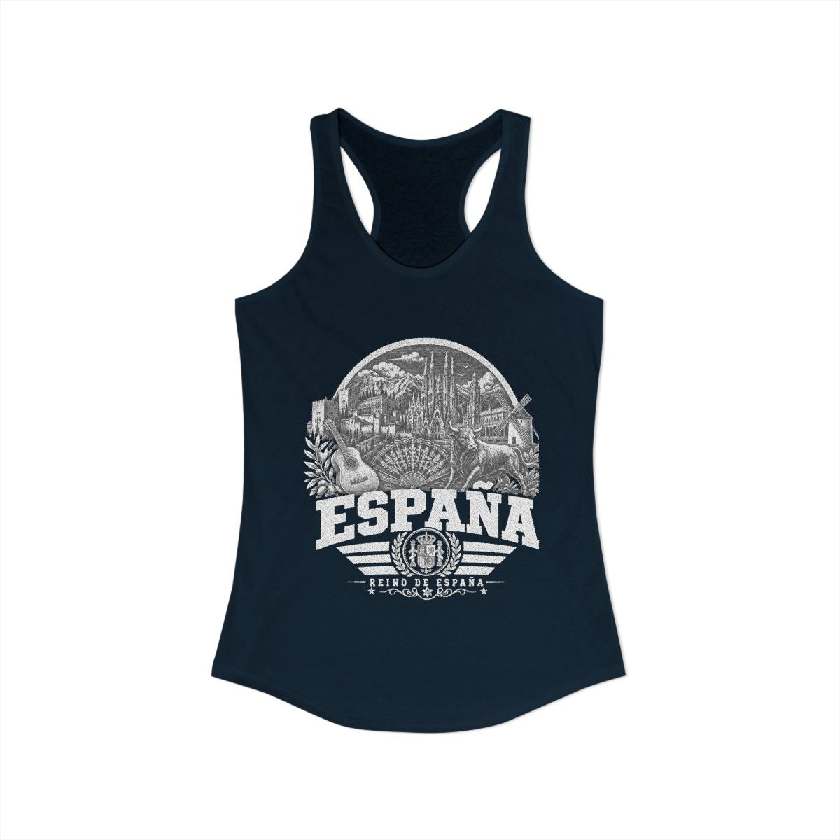 España vintage landmarks tank top — iconic landmark design | Nameshi Destinations (view 11)