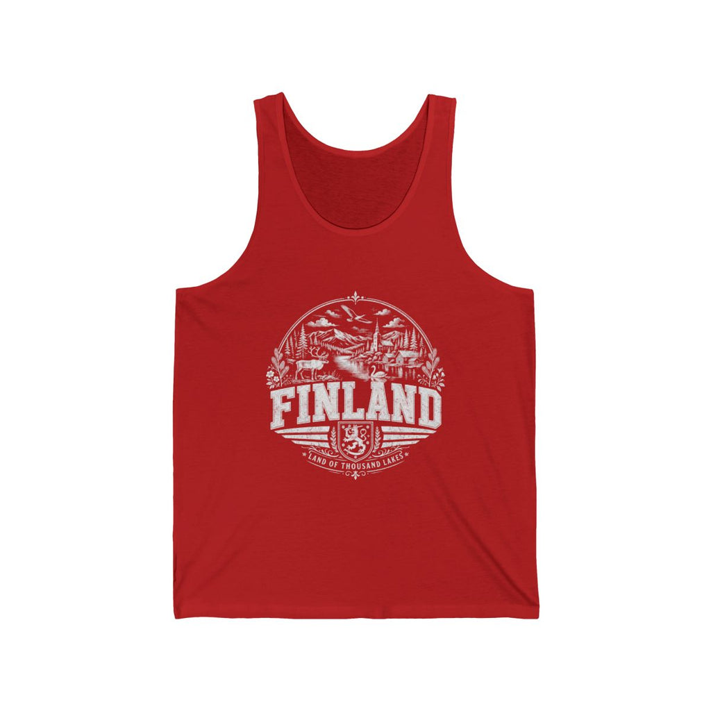 Finland Men's Tank Top — Red (front)