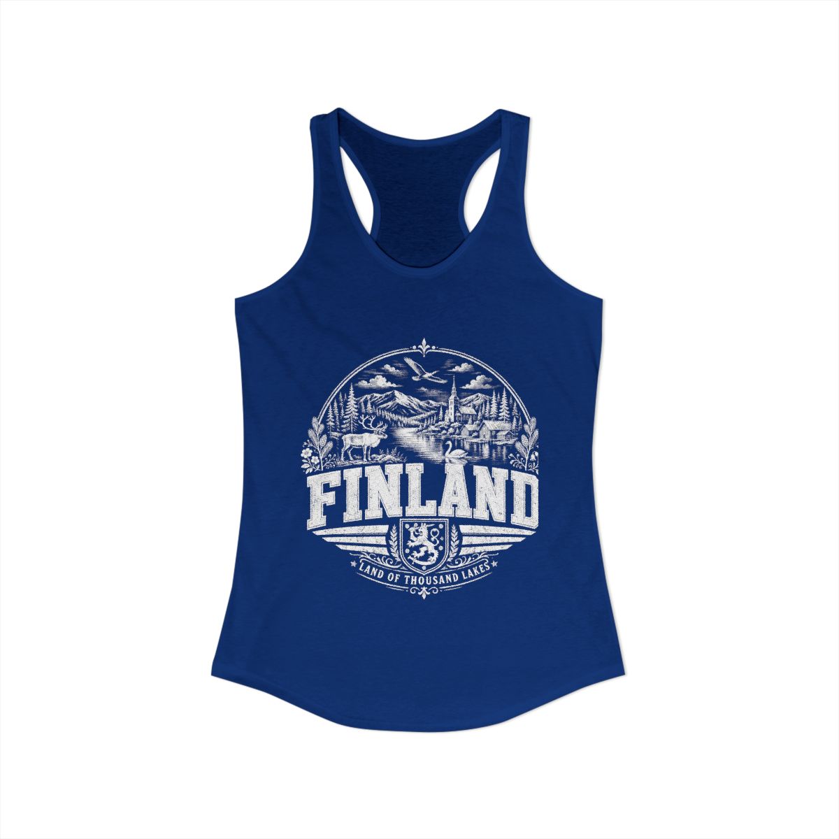 Finland Women's Tank Top — Solid Royal (front)