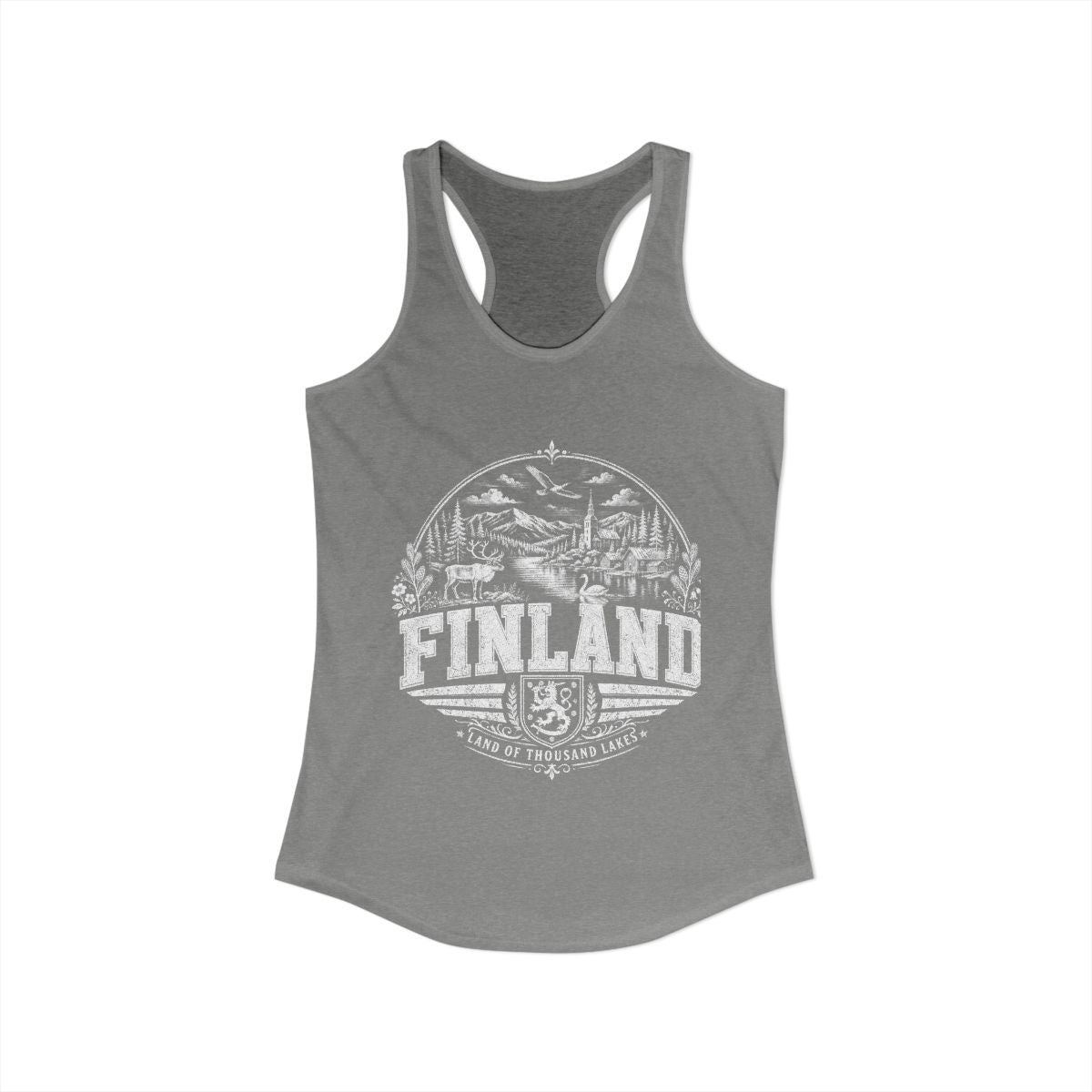Finland Women's Tank Top — Heather Grey (front)