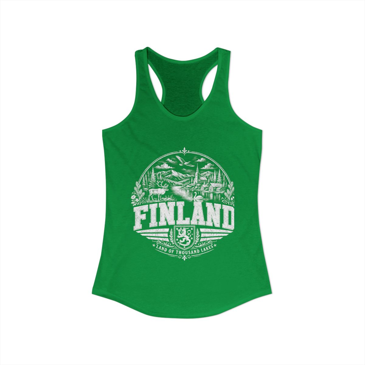 Finland Women's Tank Top — Solid Kelly Green (front)