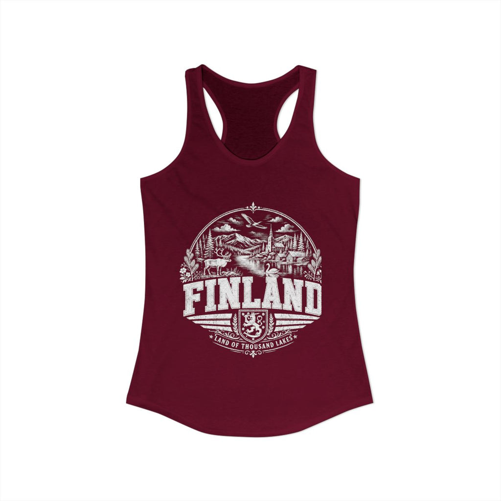 Finland Women's Tank Top — Solid Cardinal Red (front)