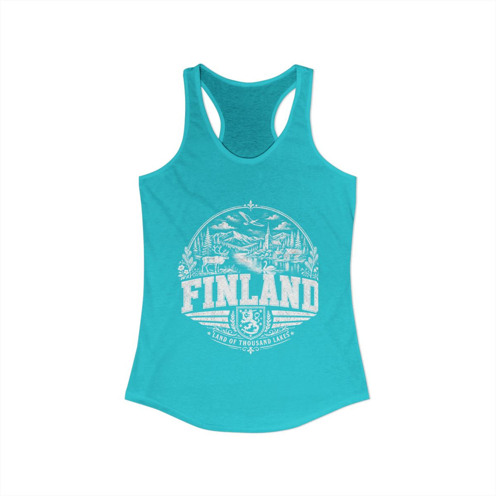 Finland Women's Tank Top — Solid Tahiti Blue (front)