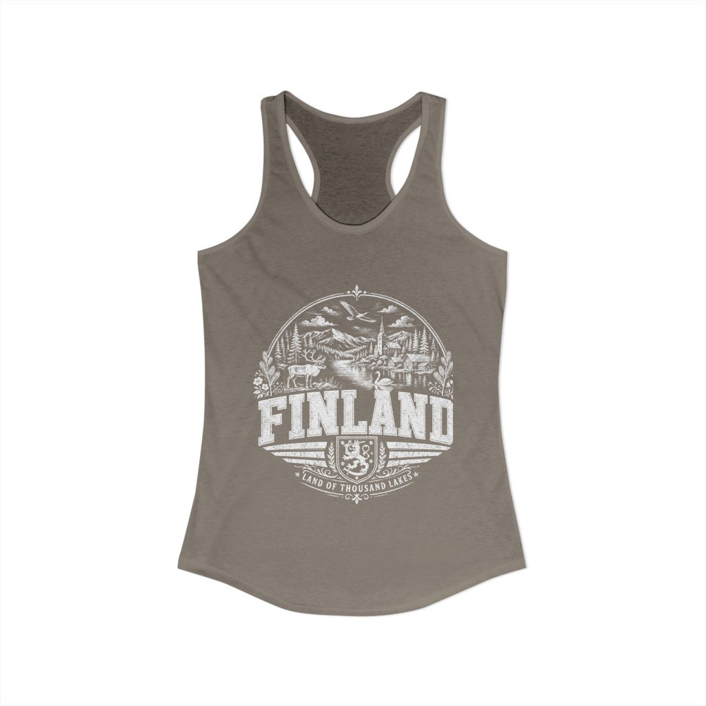 Finland Women's Tank Top — Solid Warm Gray (front)