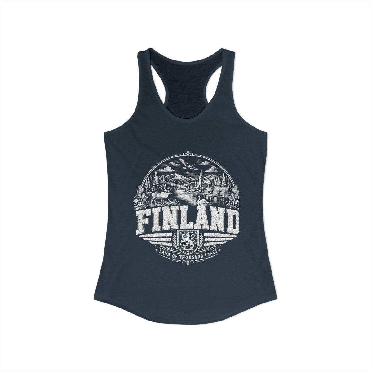Finland Women's Tank Top — Solid Indigo (front)