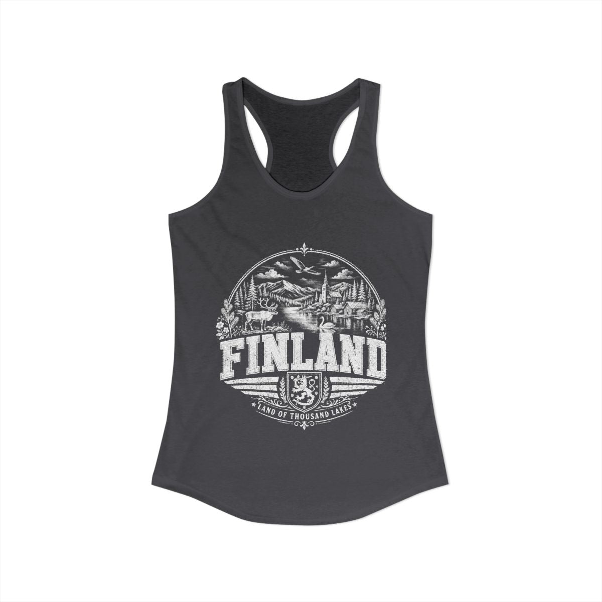 Finland Women's Tank Top — Solid Dark Gray (front)