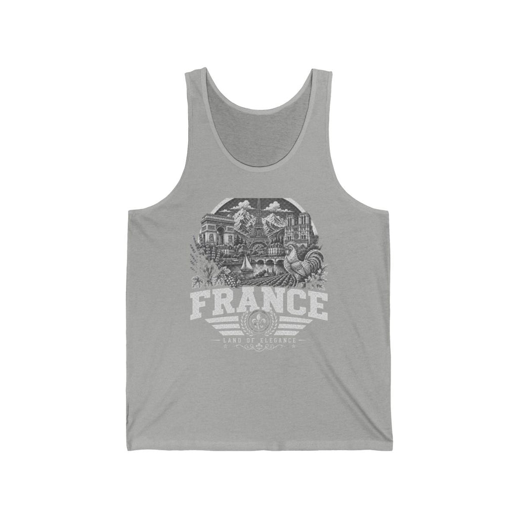 France Men's Tank Top — Athletic Heather (front)