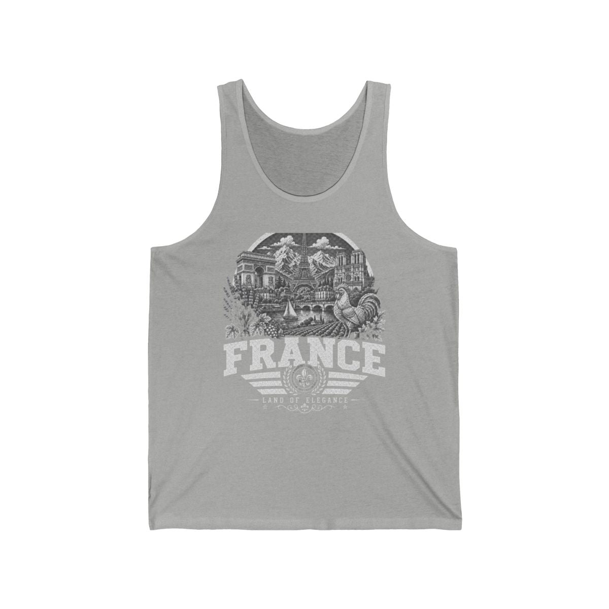 France Men's Tank Top — Athletic Heather (front)