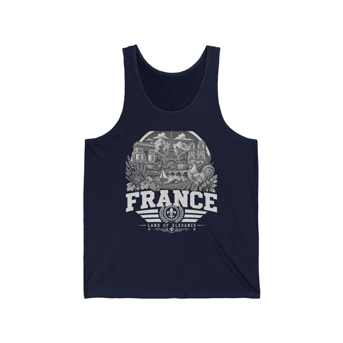 France Men's Tank Top — Navy (front)