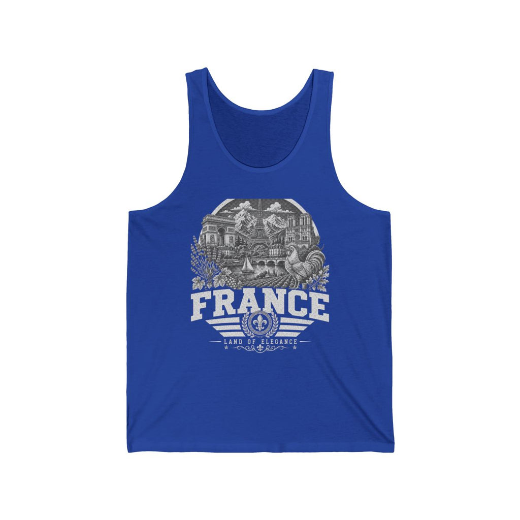 France Men's Tank Top — True Royal (front)