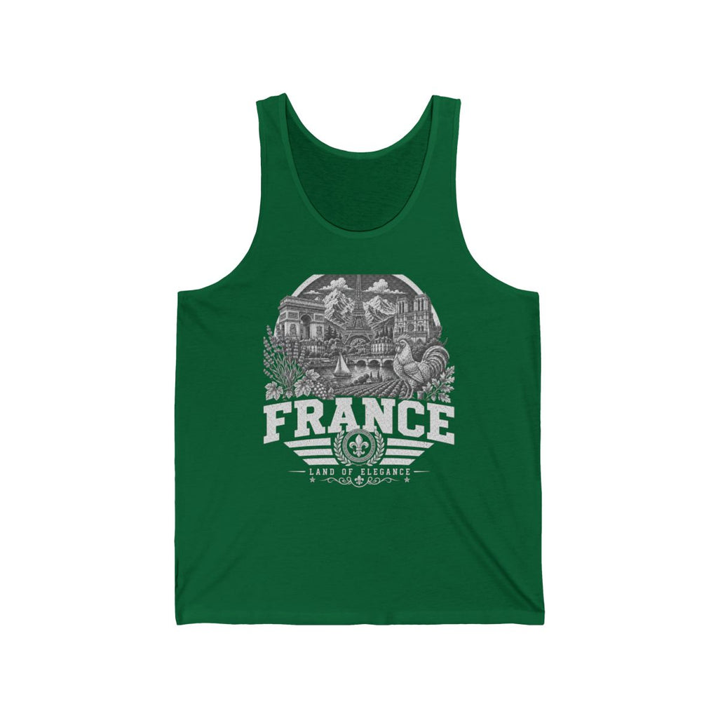 France Men's Tank Top — Kelly (front)