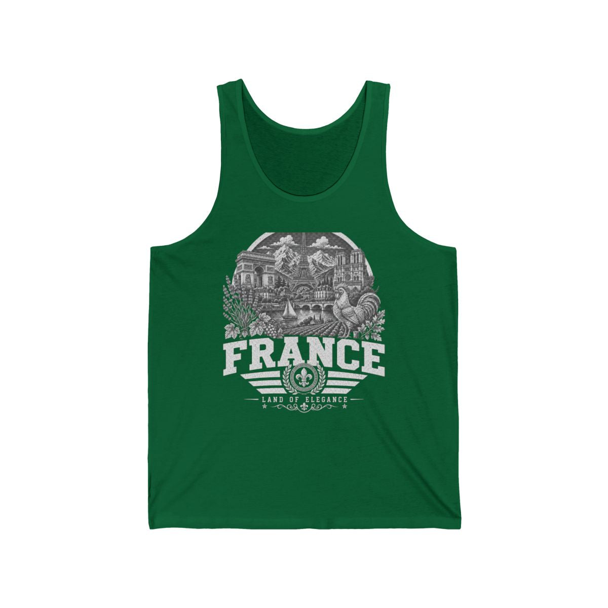 France Men's Tank Top — Kelly (front)