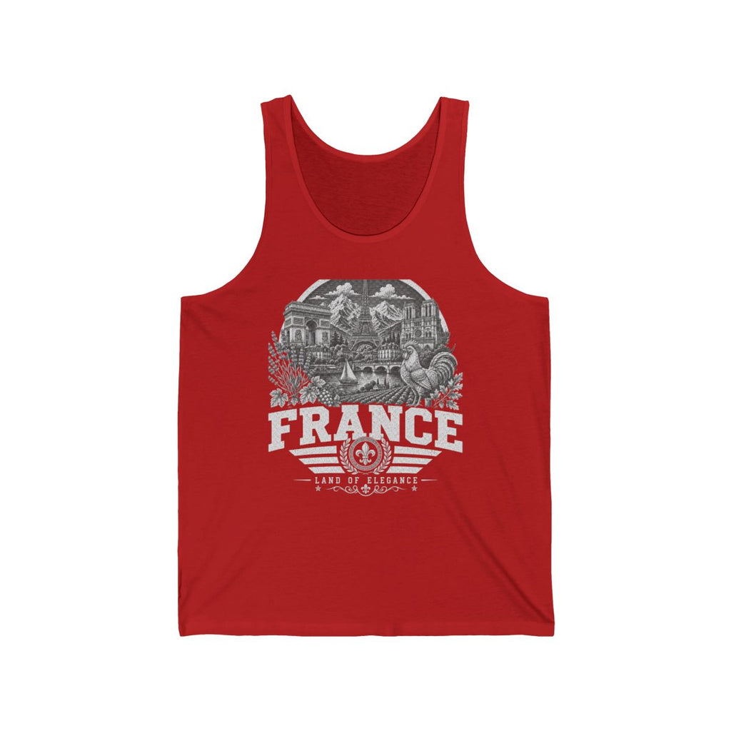 France Men's Tank Top — Red (front)