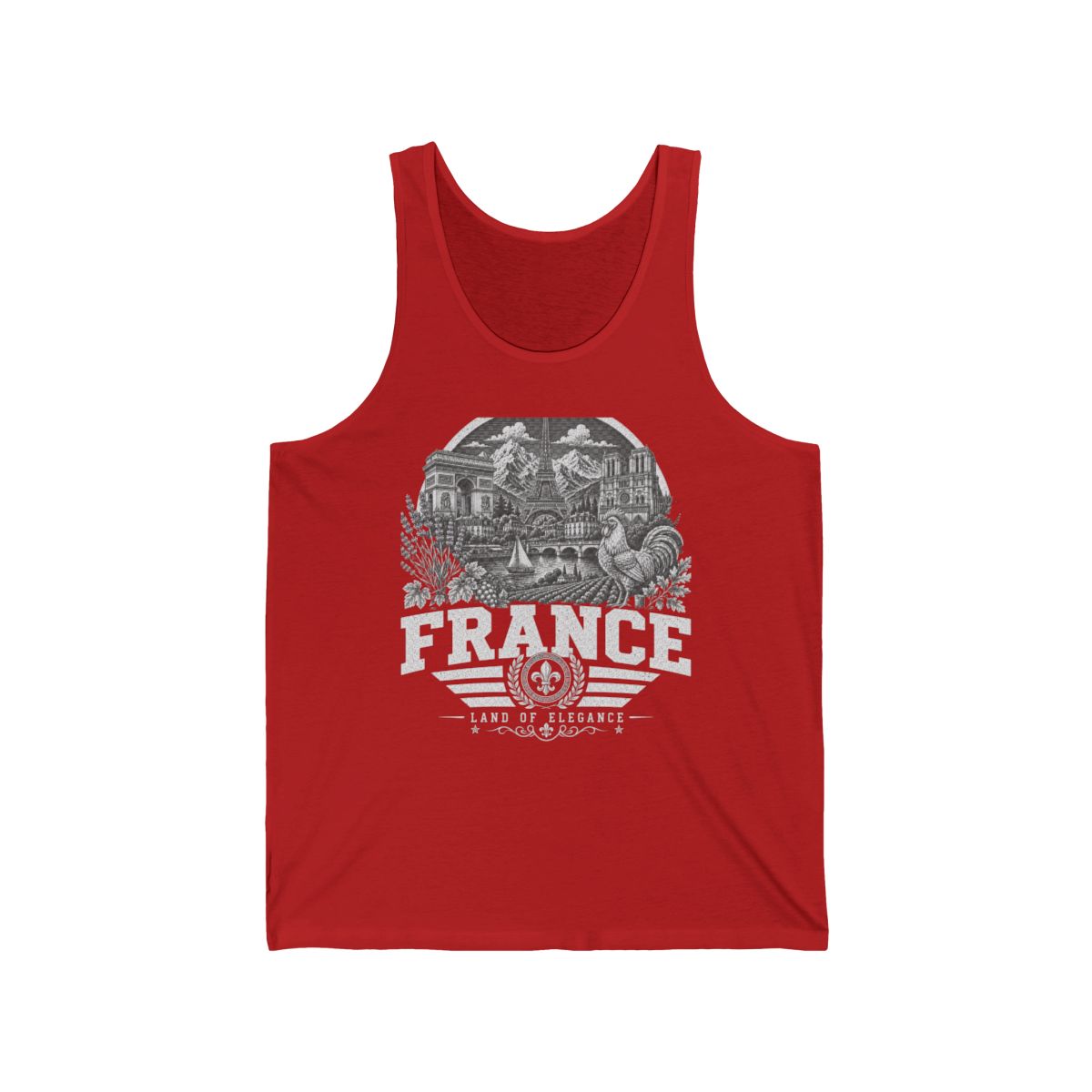 France Men's Tank Top — Red (front)