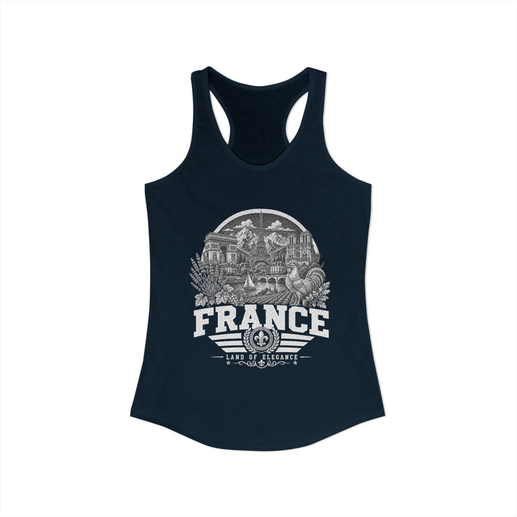France Women's Tank Top — Solid Midnight Navy (front)