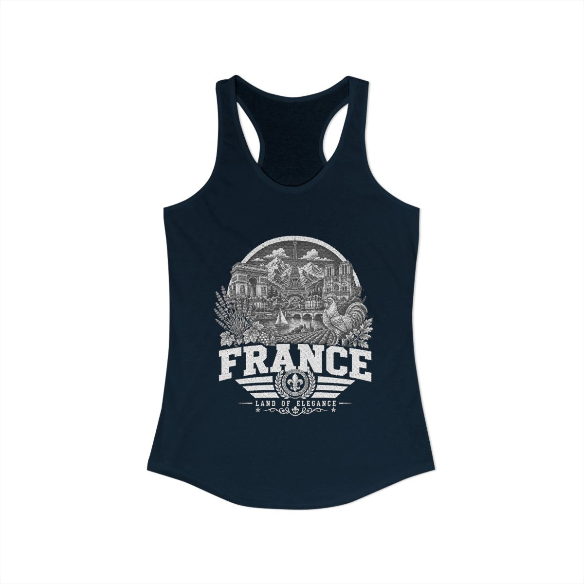 France Women's Tank Top — Solid Midnight Navy (front)