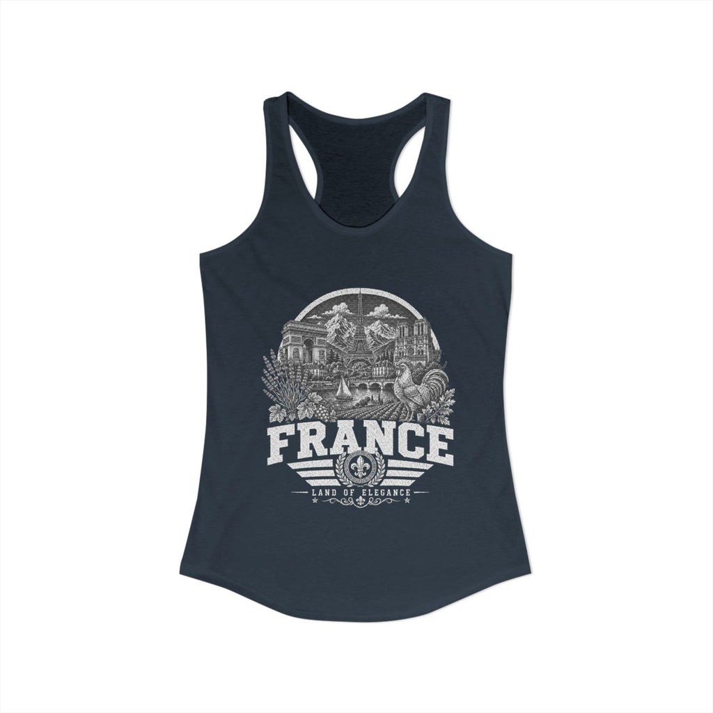 France Women's Tank Top — Solid Indigo (front)