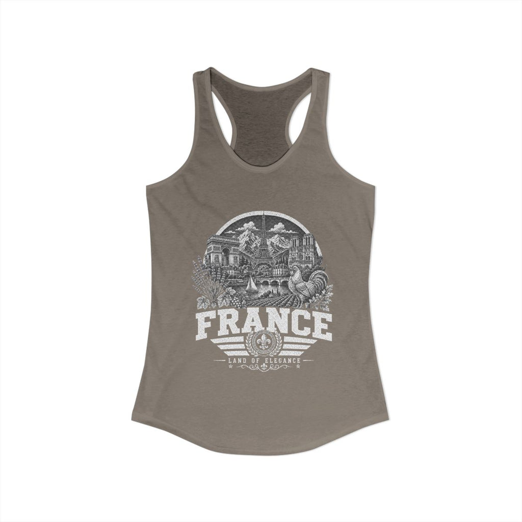 France Women's Tank Top — Solid Warm Gray (front)
