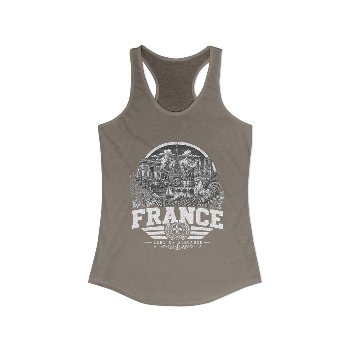 France Women's Tank Top — Solid Warm Gray (front)