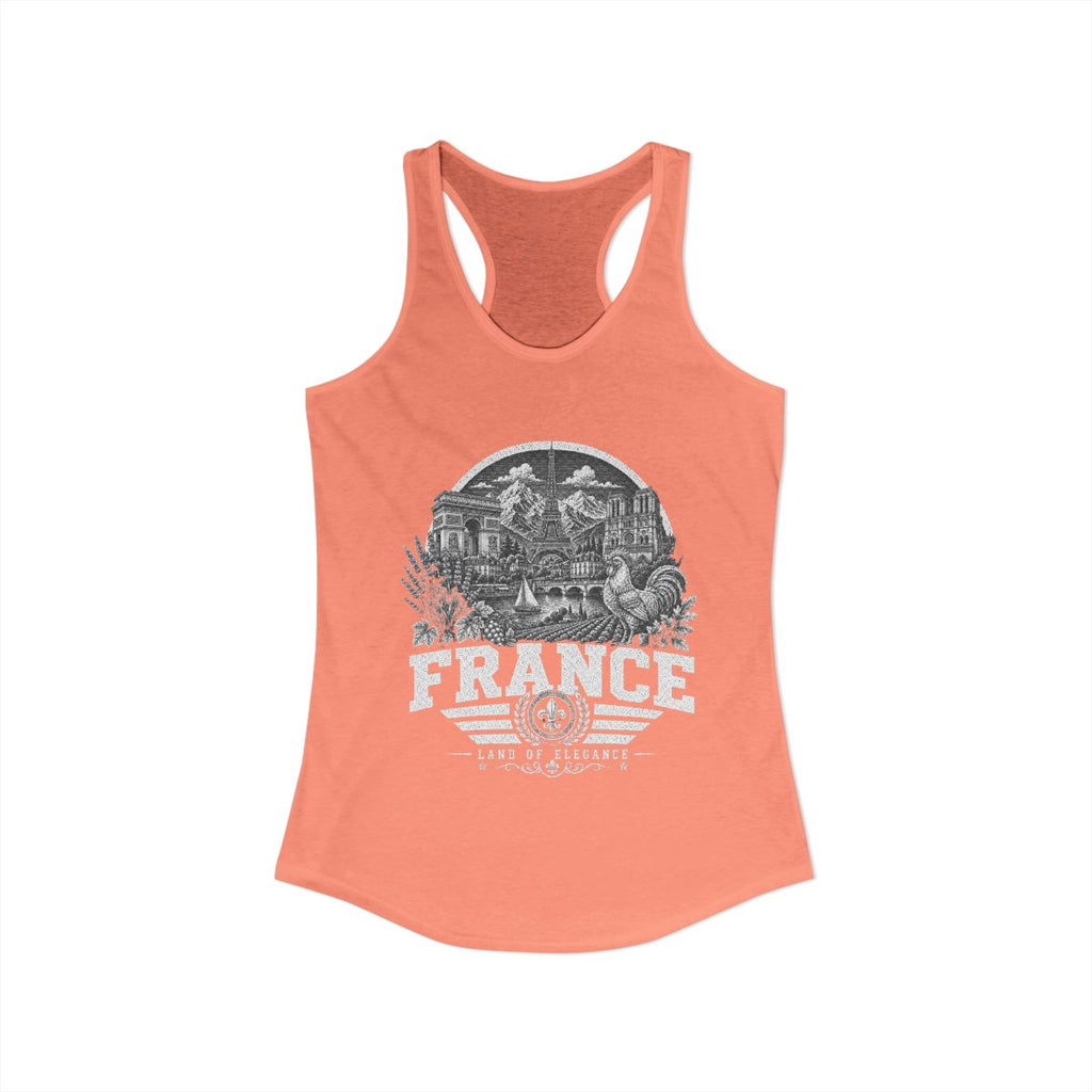 France Women's Tank Top — Solid Light Orange (front)