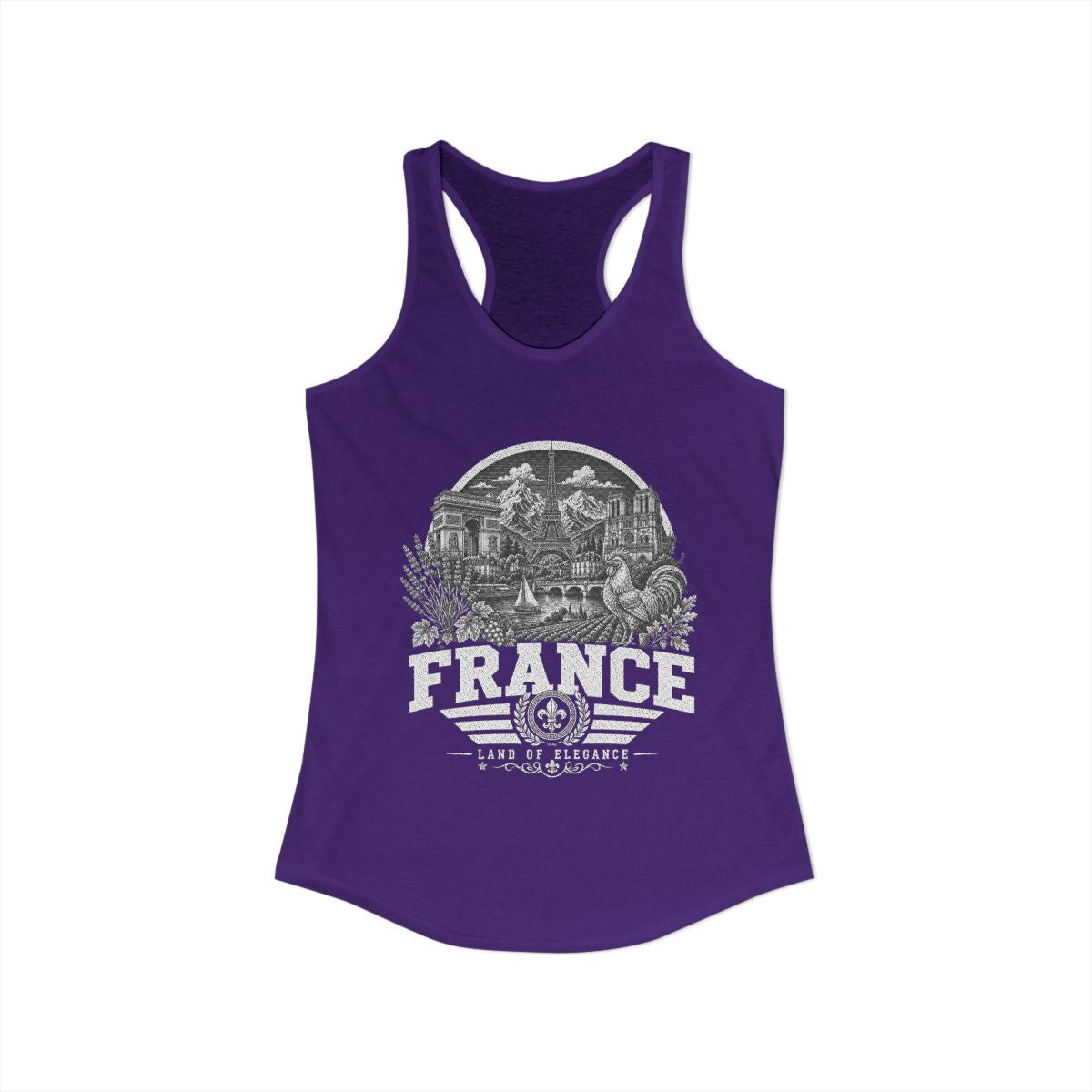 France Women's Tank Top — Solid Purple Rush (front)