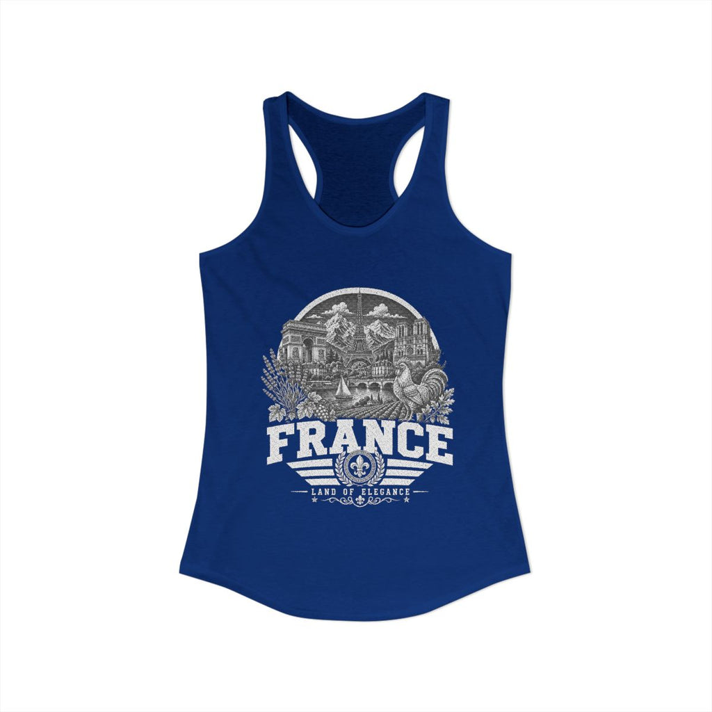 France Women's Tank Top — Solid Royal (front)