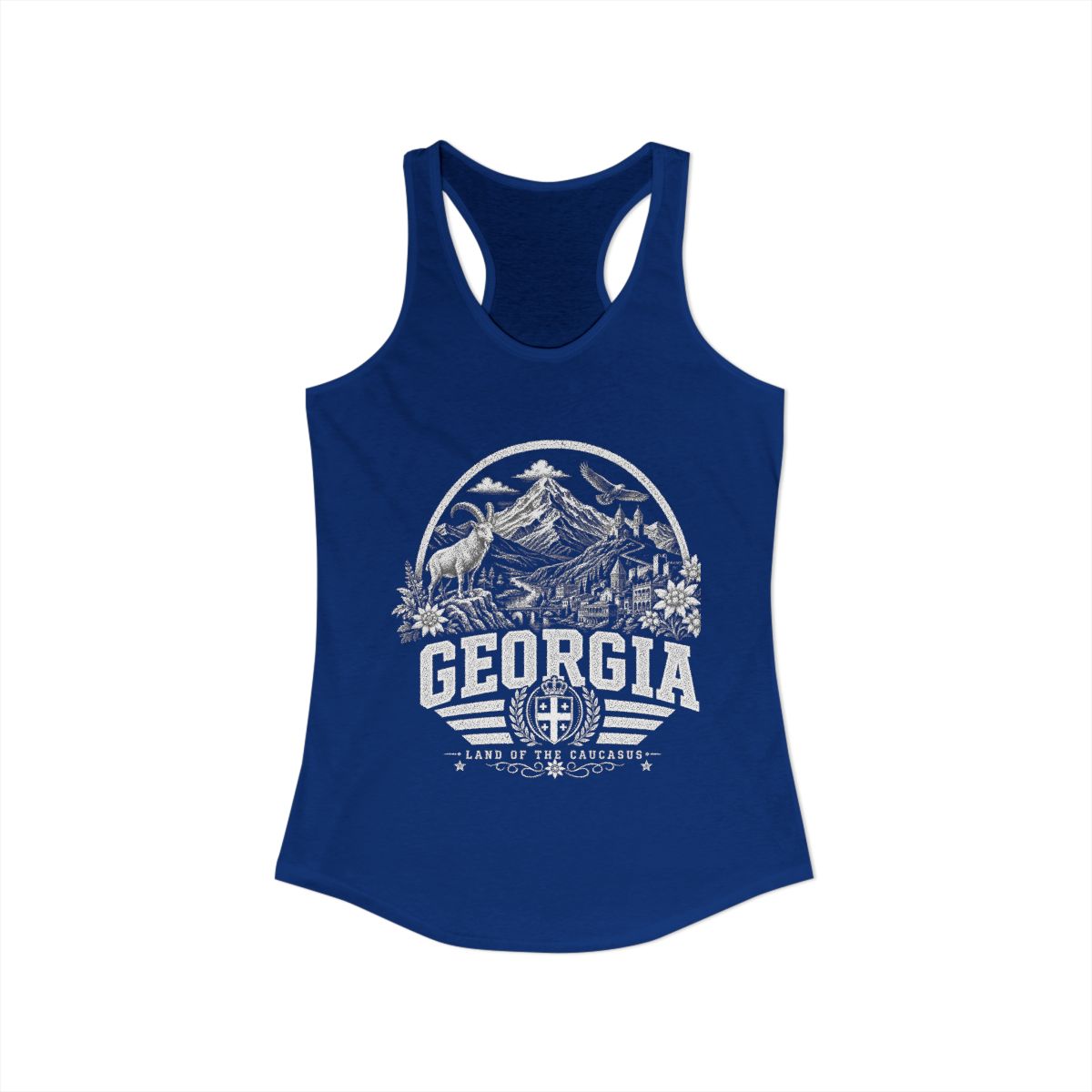 Georgia Women's Tank Top — Solid Royal (front)