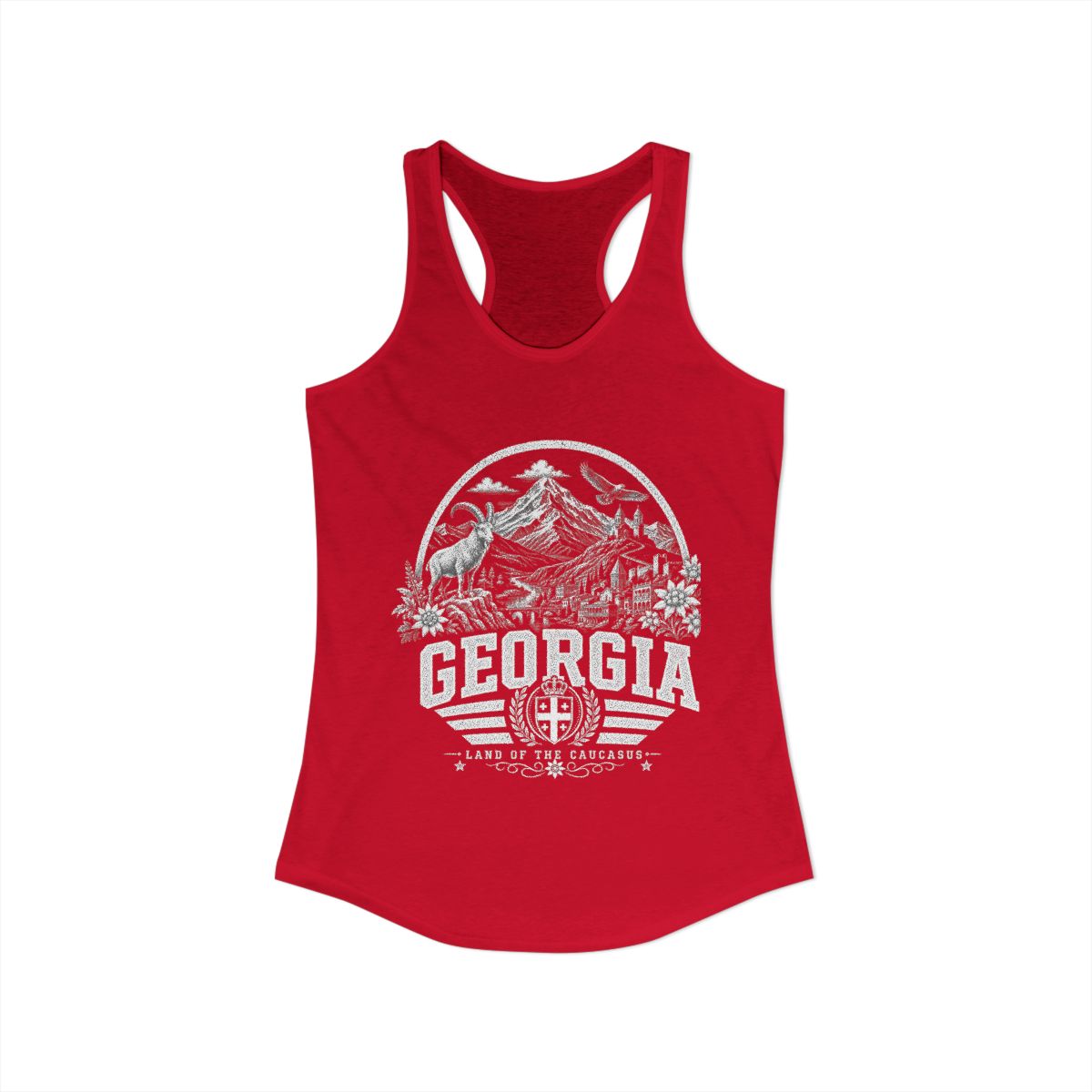 Georgia Women's Tank Top — Solid Red (front)