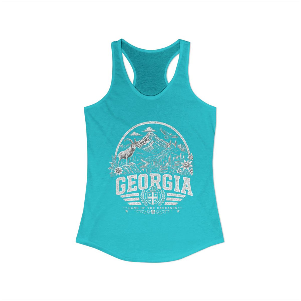 Georgia Women's Tank Top — Solid Tahiti Blue (front)
