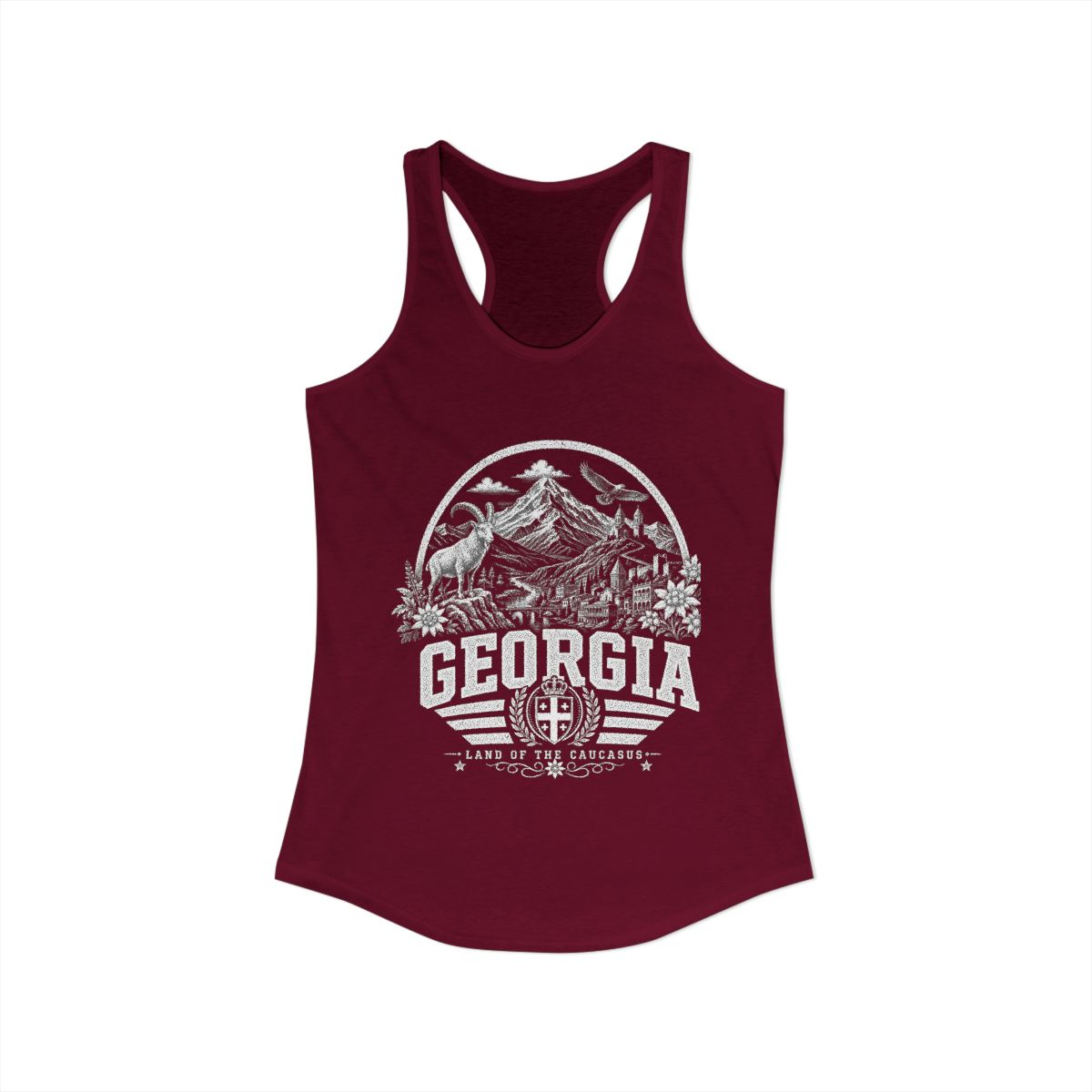 Georgia Women's Tank Top — Solid Cardinal Red (front)